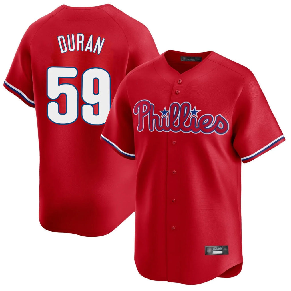 CAdoa P.Phillies #59 Jhoan Duran Player Red Home Limited Stitched Jerseys