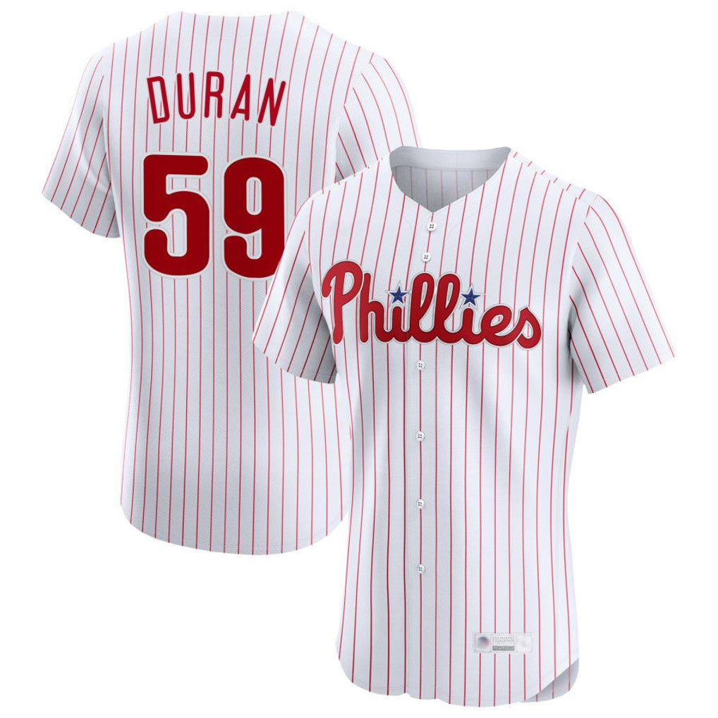 CAdoa P.Phillies #59 Jhoan Duran Player White Home Limited Elite Stitched Jerseys