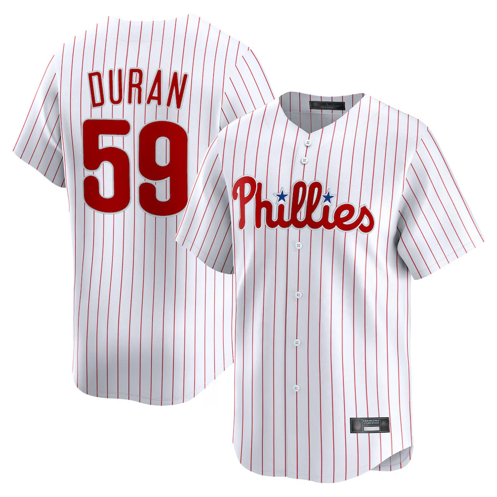 CAdoa P.Phillies #59 Jhoan Duran Player White Home Limited Stitched Jerseys