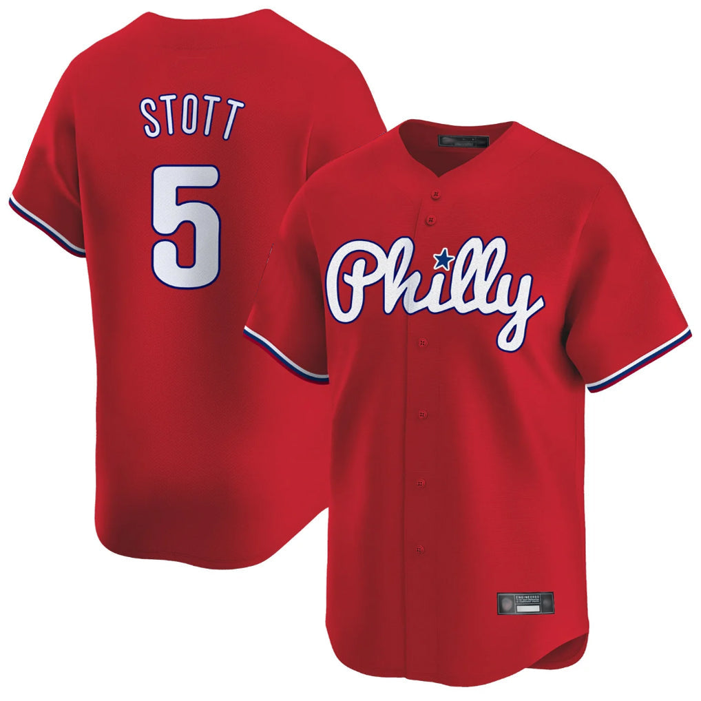 CAdoa P.Phillies #5 Bryson Stott Player Red Home Limited Stitched Jerseys