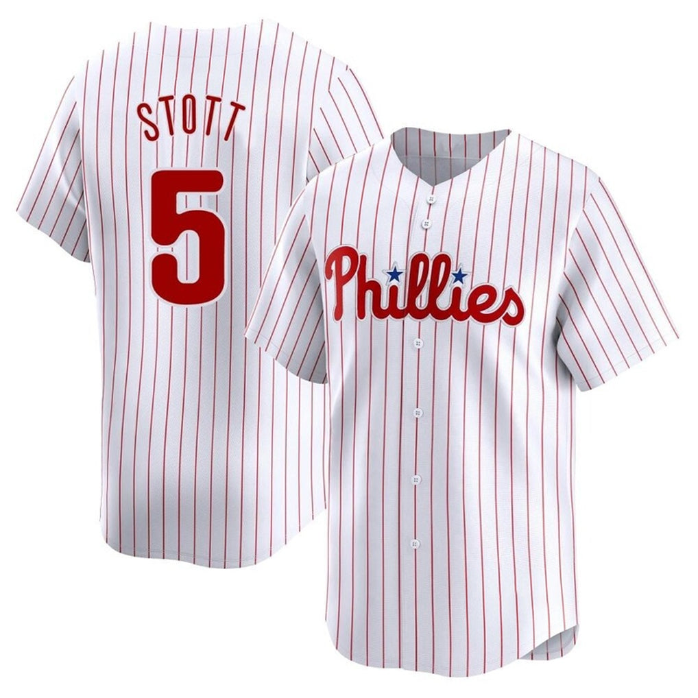 CAdoa P.Phillies #5 Bryson Stott Player White Home Limited Stitched Jerseys