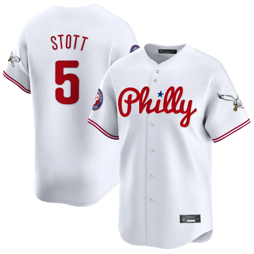 CAdoa P.Phillies #5 Bryson Stott Player White Phillies & Eagles Vapor Premier Limited Stitched Jerseys