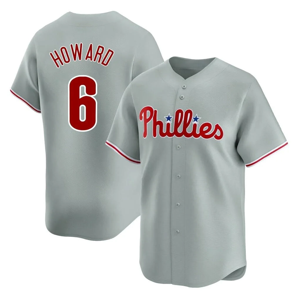 CAdoa P.Phillies #6 Ryan Howard Player Gray Home Limited Stitched Jerseys
