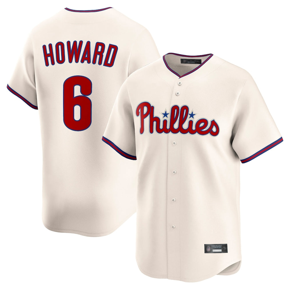 CAdoa P.Phillies #6 Ryan Howardr Player Cream Home Limited Stitched Jerseys