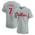 CAdoa P.Phillies #7 Trea Turner Player Gray Home Limited Elite Stitched Jerseys