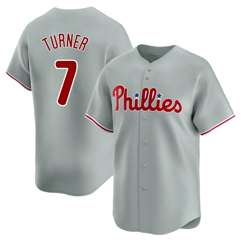 CAdoa P.Phillies #7 Trea Turner Player Gray Home Limited Stitched Jerseys