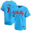 CAdoa P.Phillies #7 Trea Turner Player Light Blue Phillies & Eagles Vapor Premier Limited Stitched Jerseys