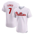 CAdoa P.Phillies #7 Trea Turner Player White Pinstripe Phillies & Eagles Vapor Premier Limited Elite Stitched Jerseys