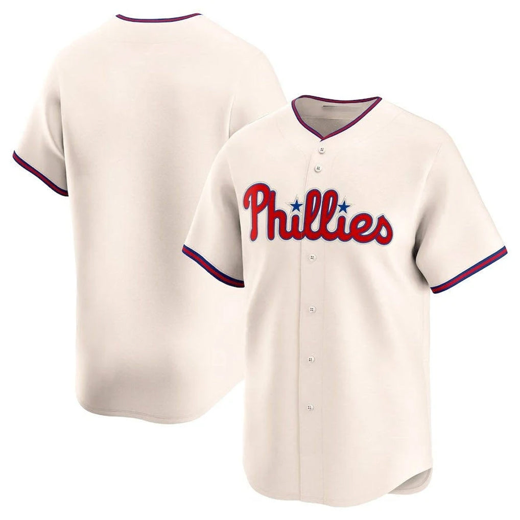 CAdoa P.Phillies Blank Player Cream Home Limited Stitched Jerseys