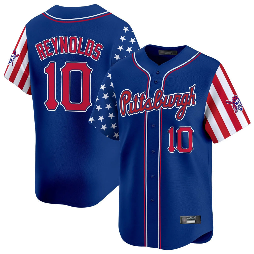 CAdoa P.Pirates #10 Bryan Reynolds Player Royal 2025 Independence Day Vapor Premier Limited Stitched Jerseys