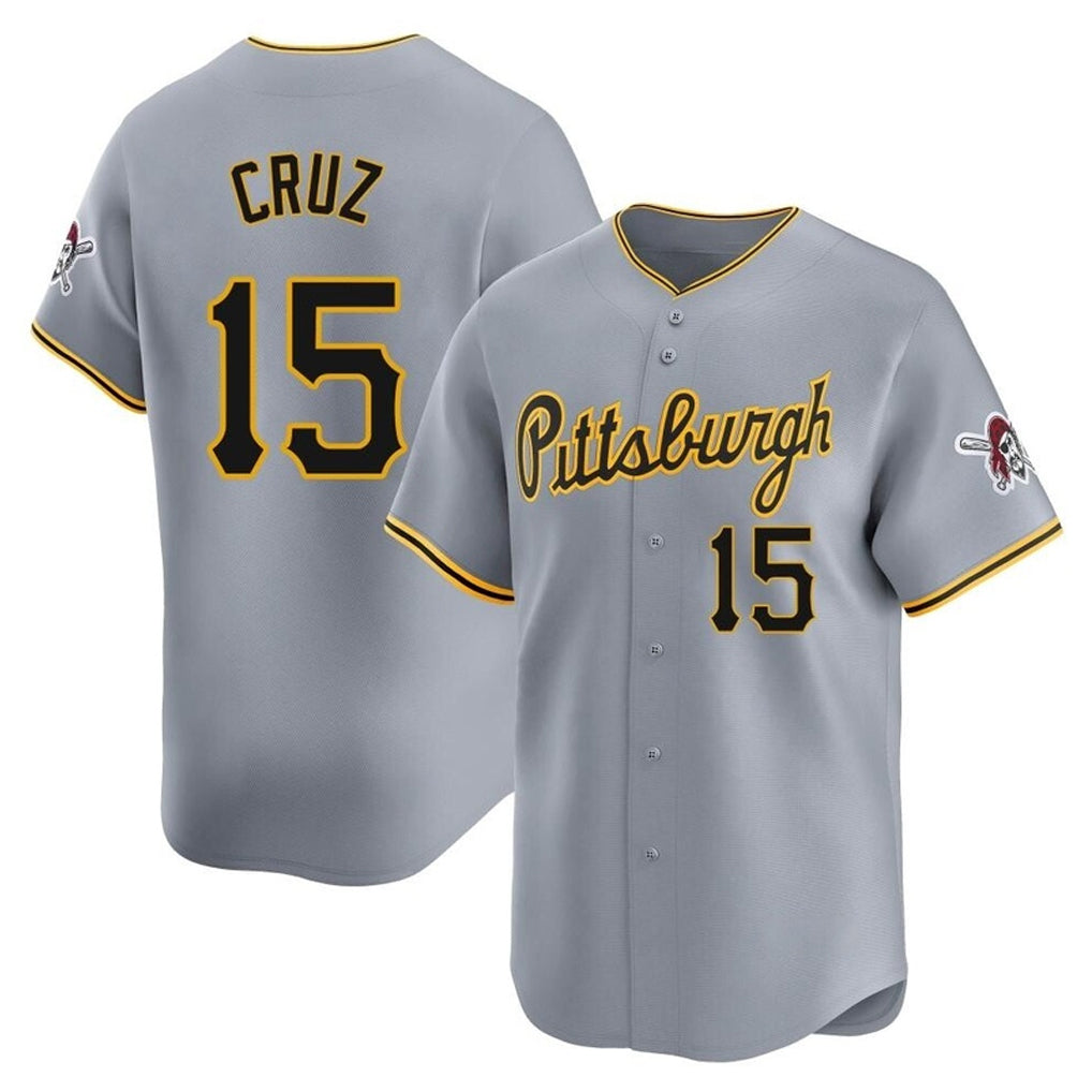 CAdoa P.Pirates #15 Oneil Cruz Player Gray Road Home Limited Stitched Jerseys