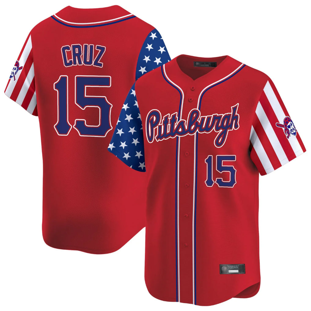 CAdoa P.Pirates #15 Oneil Cruz Player Red 2025 Independence Day Vapor Premier Limited Stitched Jerseys