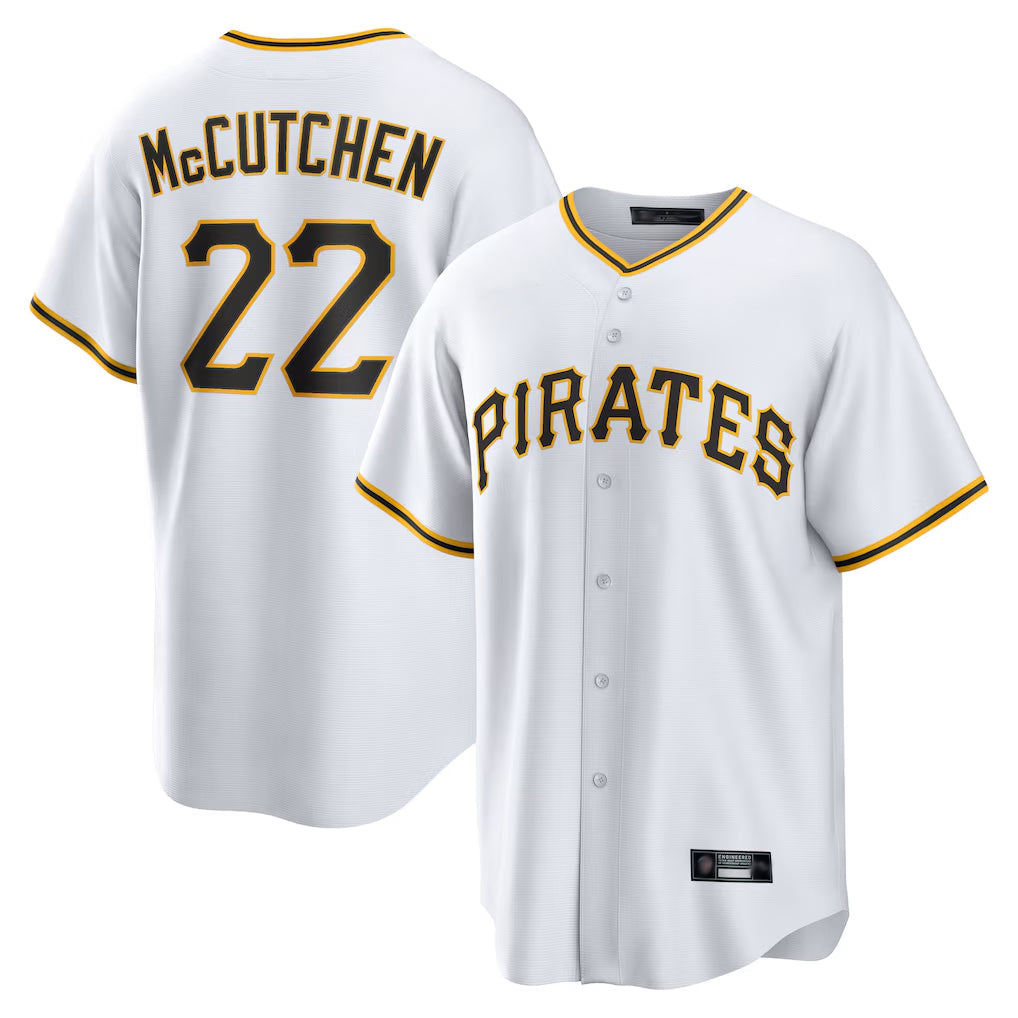 CAdoa P.Pirates #22 Andrew McCutchen Player White Home Game Stitched Jerseys