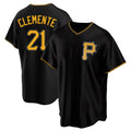 CAdoa P.Pirates #21 Roberto Clemente Player Black Alternate 2025 Home Game Stitched Jerseys