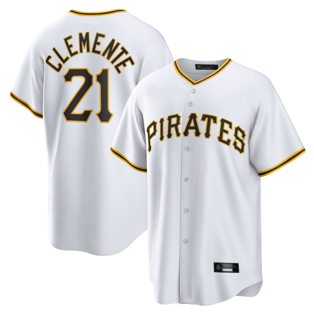 CAdoa P.Pirates #21 Roberto Clemente Player White Home Game Stitched Jerseys