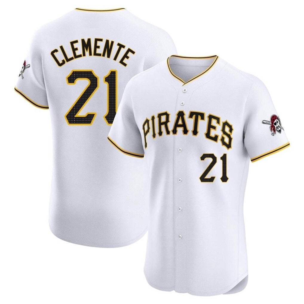 CAdoa P.Pirates #21 Roberto Clemente Player White Home Limited Elite Stitched Jerseys