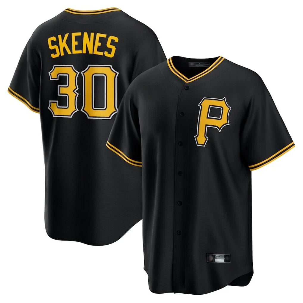 CAdoa P.Pirates #30 Paul Skenes Player Black Alternate 2025 Home Game Stitched Jerseys