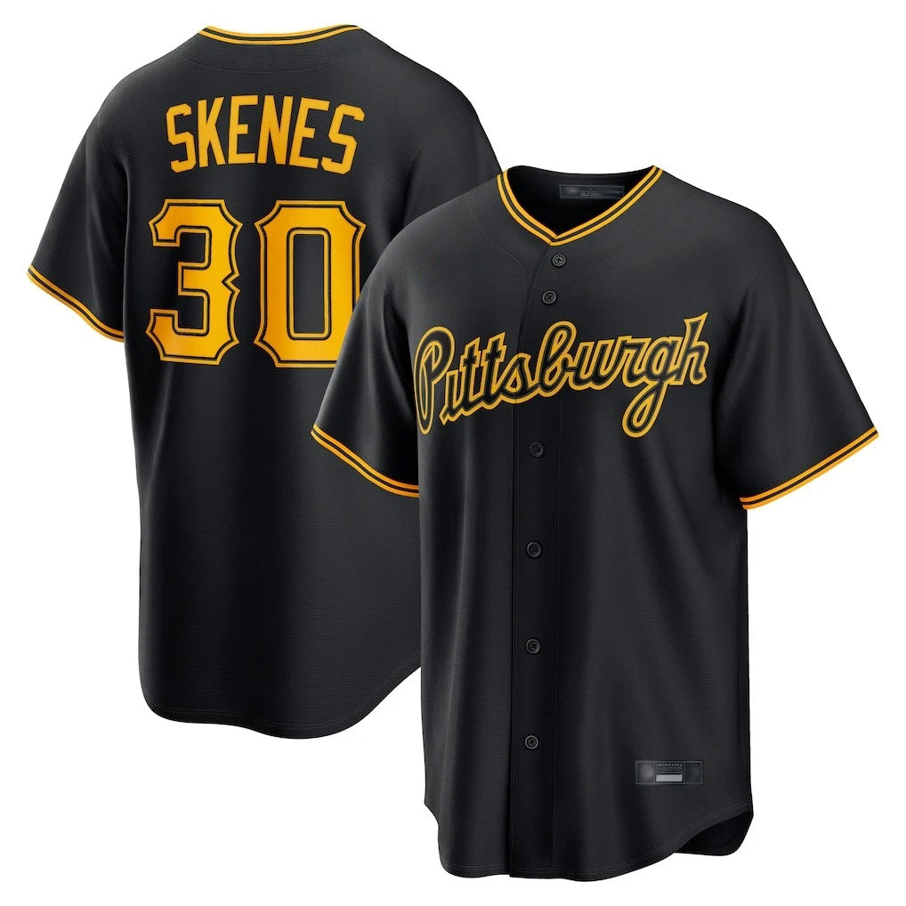 CAdoa P.Pirates #30 Paul Skenes Player Black Home Game Stitched Jerseys