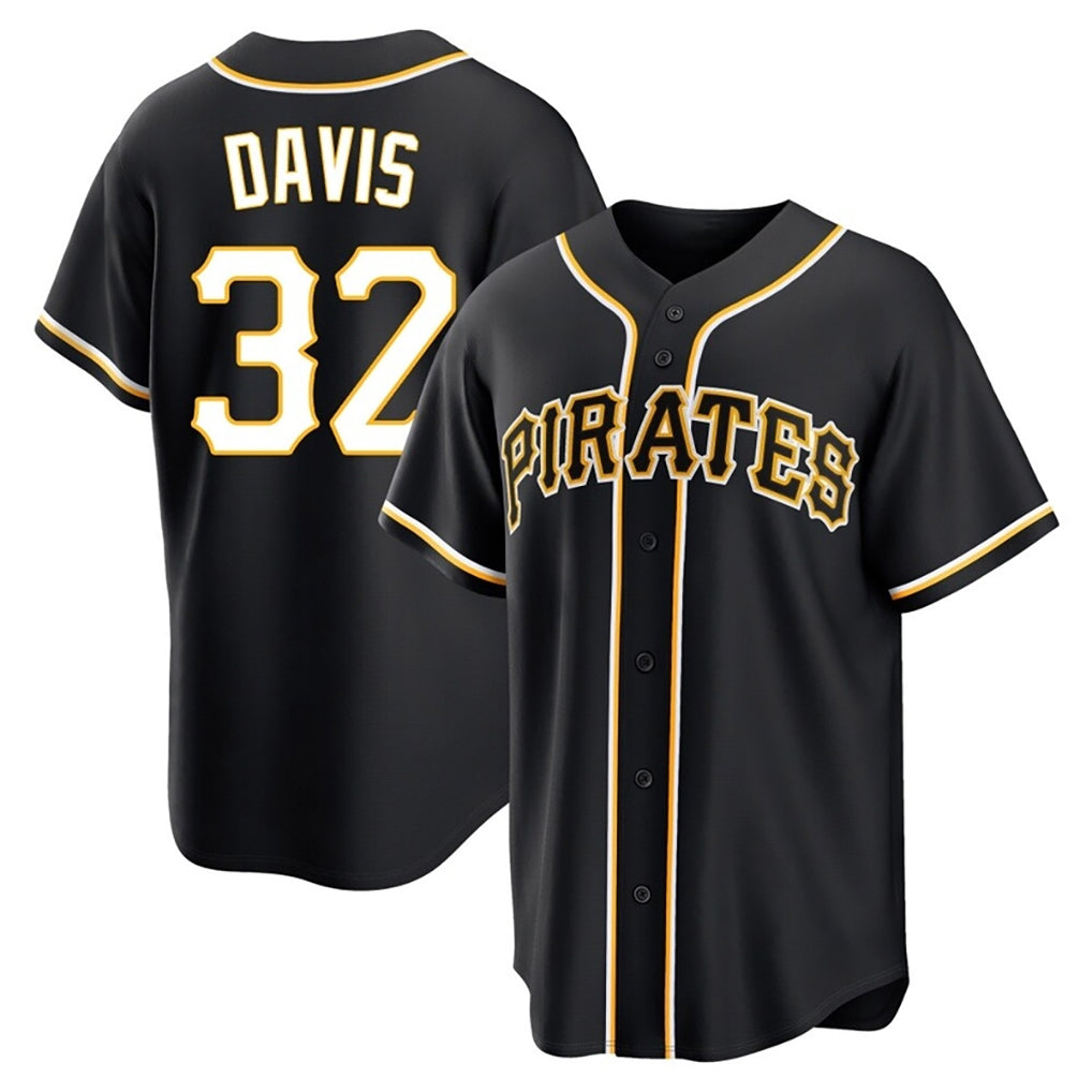 CAdoa P.Pirates #32 Henry Davis Player Black Fashion Out Home Game Stitched Jerseys
