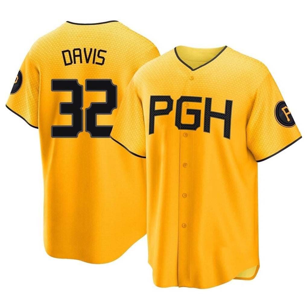CAdoa P.Pirates #32 Henry Davis Player Gold City Connect Home Game Stitched Jerseys