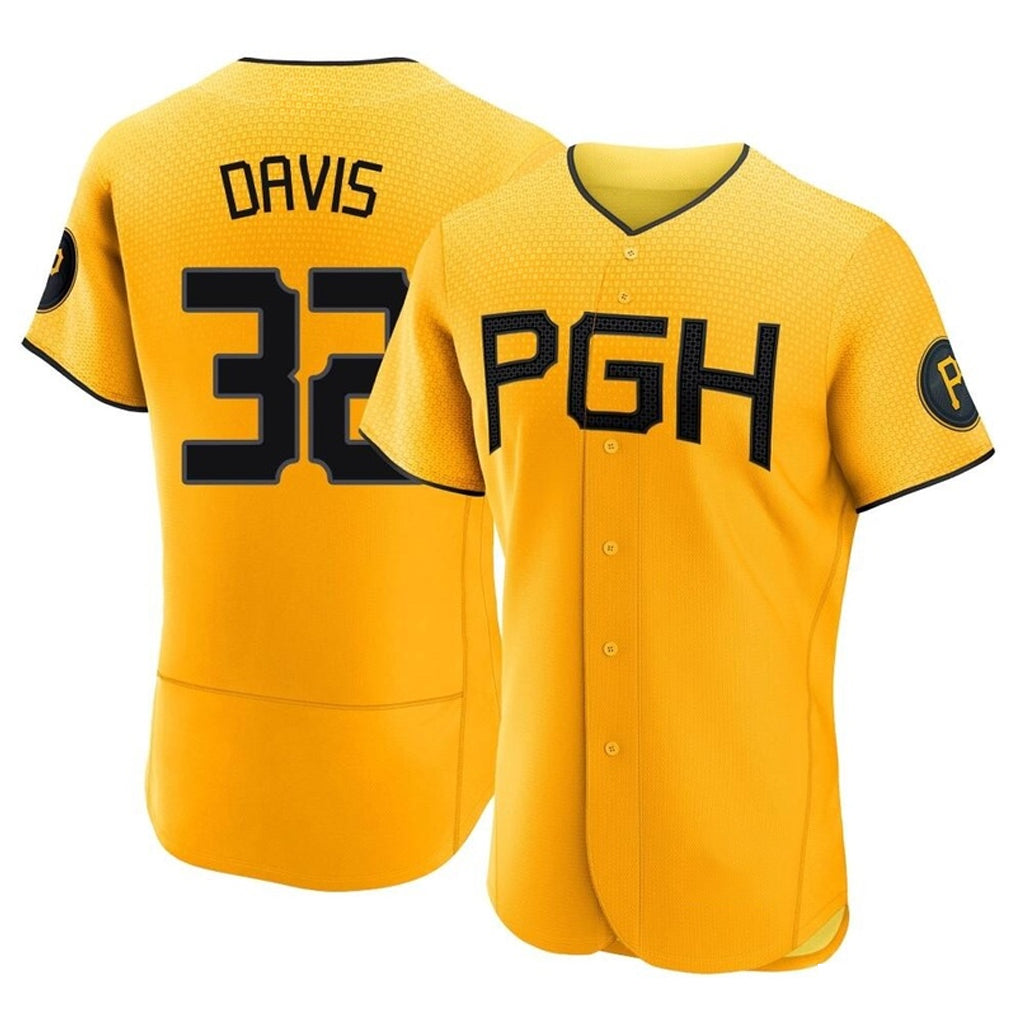 CAdoa P.Pirates #32 Henry Davis Player Gold City Connect Home Limited Elite Stitched Jerseys