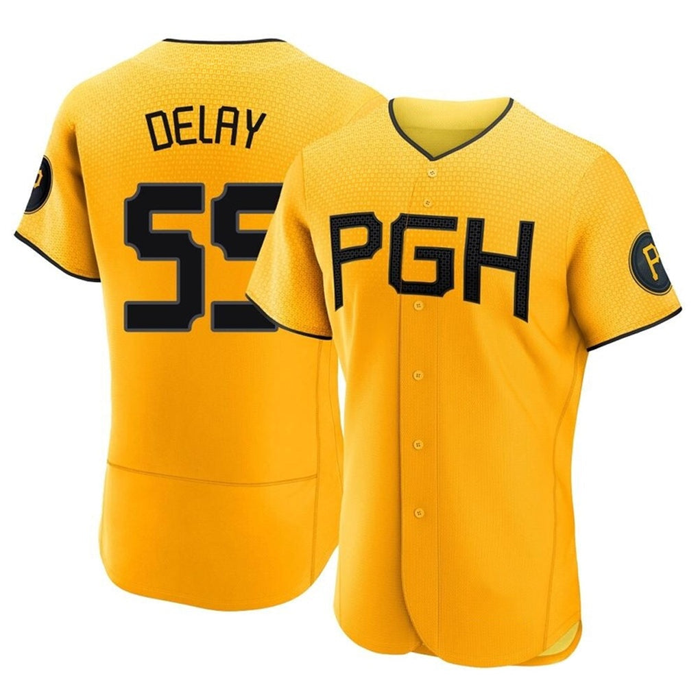 CAdoa P.Pirates #55 Jason Delay Player Gold City Connect Home Limited Elite Stitched Jerseys