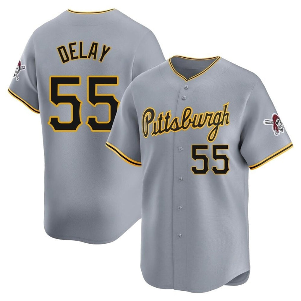 CAdoa P.Pirates #55 Jason Delay Player Gray Road Home Limited Stitched Jerseys