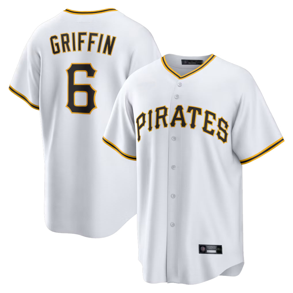 CAdoa P.Pirates #6 Konnor Griffin Player White Home Game Stitched Jerseys