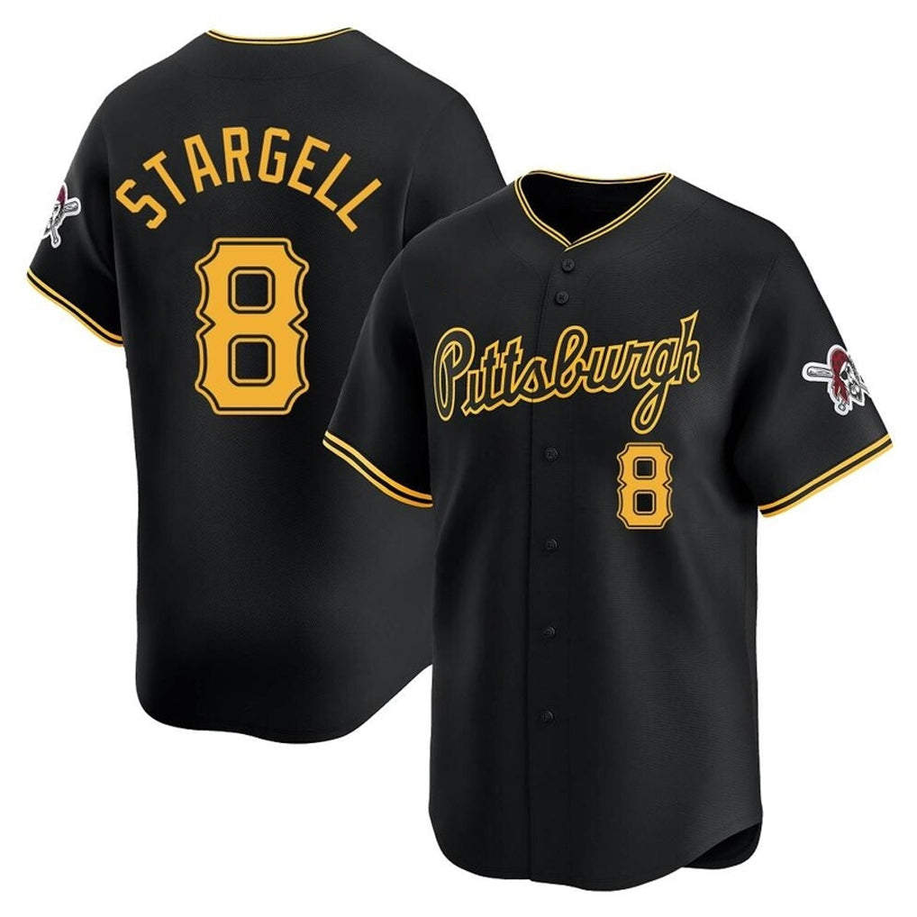 CAdoa P.Pirates #8 Willie Stargell Player Black Alt Home Limited Stitched Jerseys