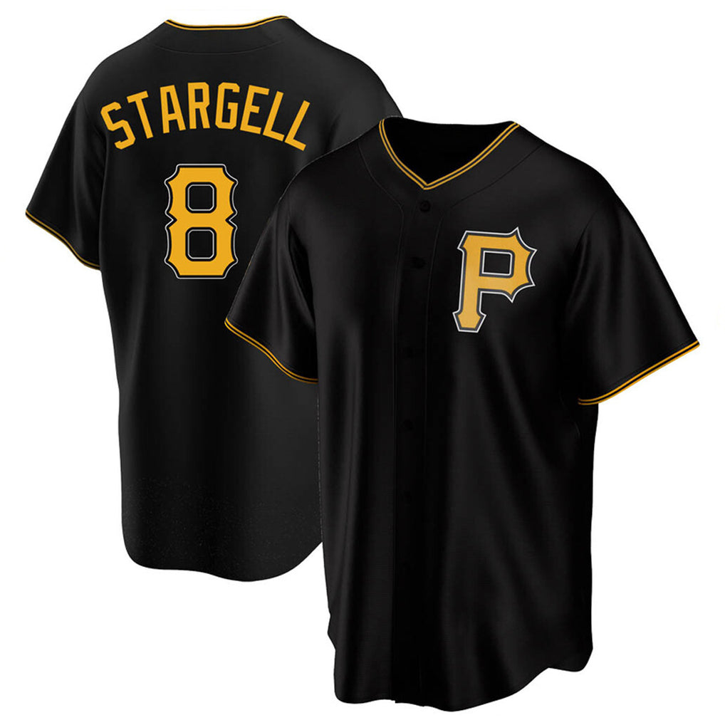 CAdoa P.Pirates #8 Willie Stargell Player Black Alternate 2025 Home Game Stitched Jerseys