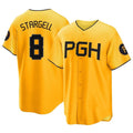 CAdoa P.Pirates #8 Willie Stargell Player Gold City Connect Home Game Stitched Jerseys