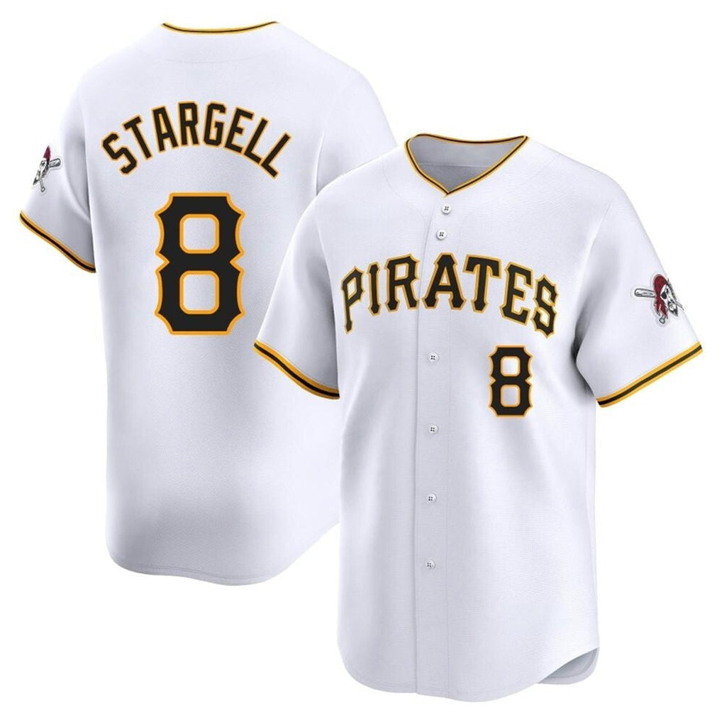 CAdoa P.Pirates #8 Willie Stargell Player White Home Limited Stitched Jerseys