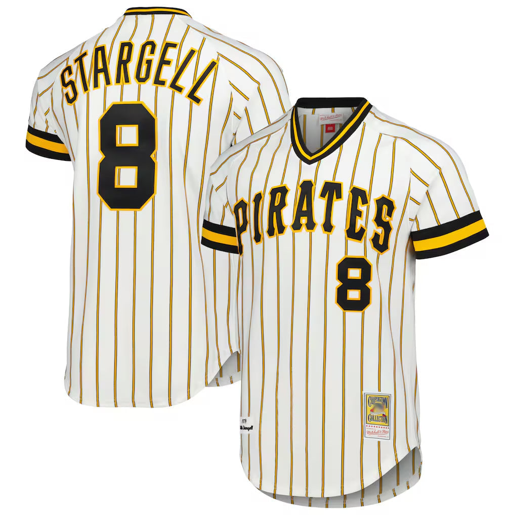 CAdoa P.Pirates #8 Willie Stargell Player White Mitchell & Ness Cooperstown Collection 1979 Limited Stitched Jerseys