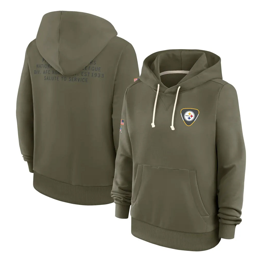 CAdoa P.Steelers Olive Salute to Service Pullover Hoodies Limited Blank Player Stitched Jerseys