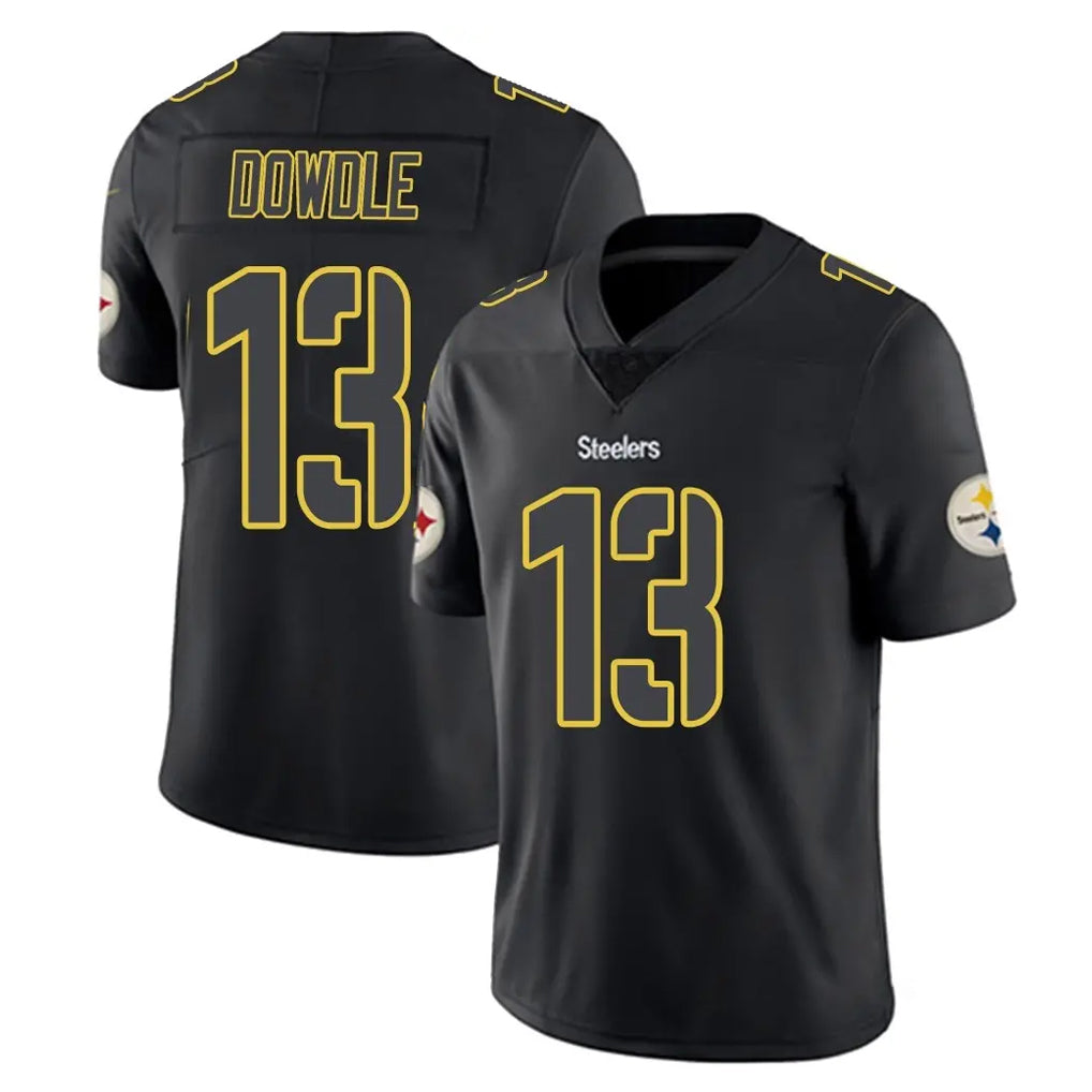 CAdoa P.Steelers #13 Rico Dowdle Player Black Impact Limited Home Game Stitched Jerseys
