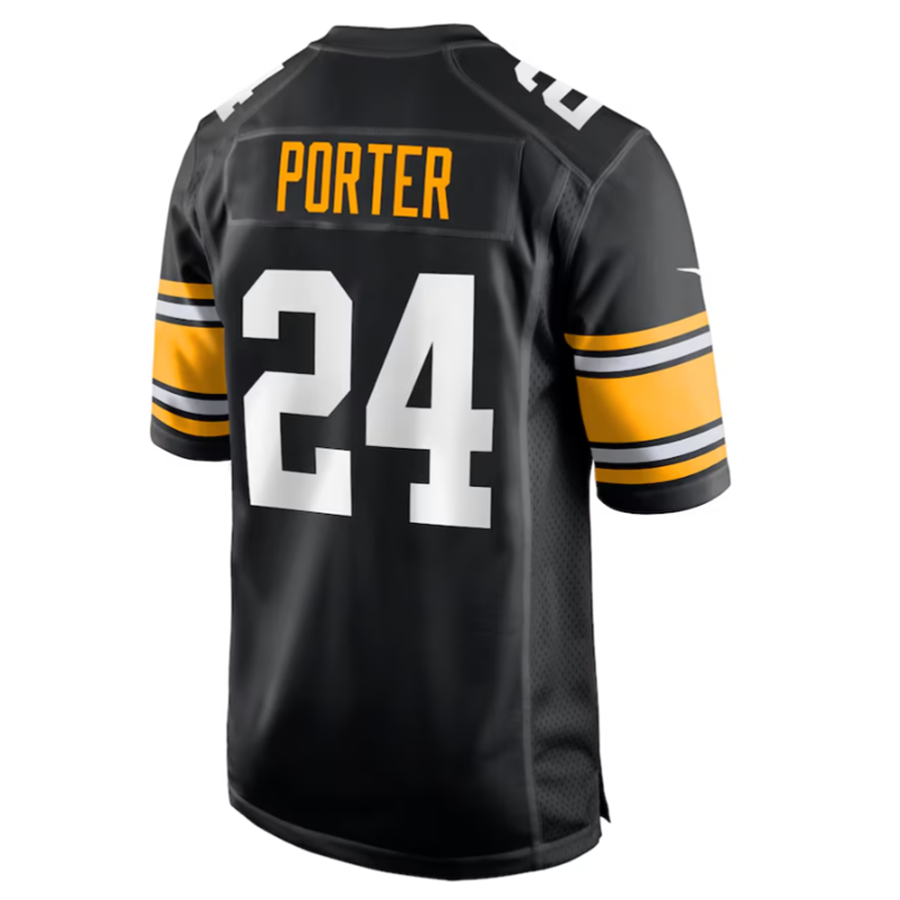 CAdoa P.Steelers #24 Joey Porter Jr. Black Alternate Game American Stitched Jersey