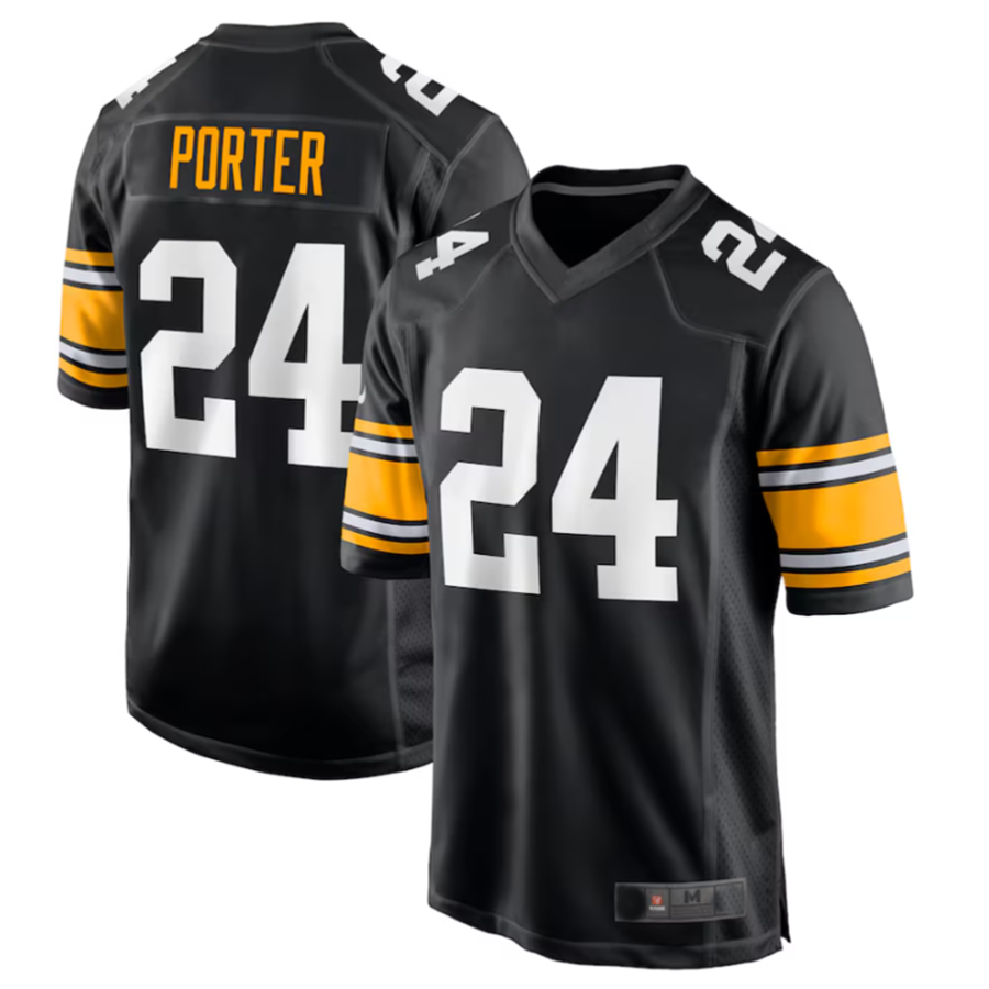CAdoa P.Steelers #24 Joey Porter Jr. Black Alternate Game American Stitched Jerseys
