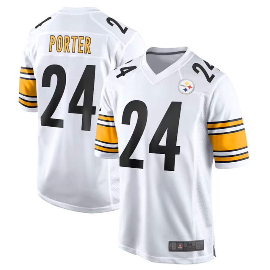 CAdoa P.Steelers #24 Joey Porter Jr. White Away Game American Stitched Jerseys