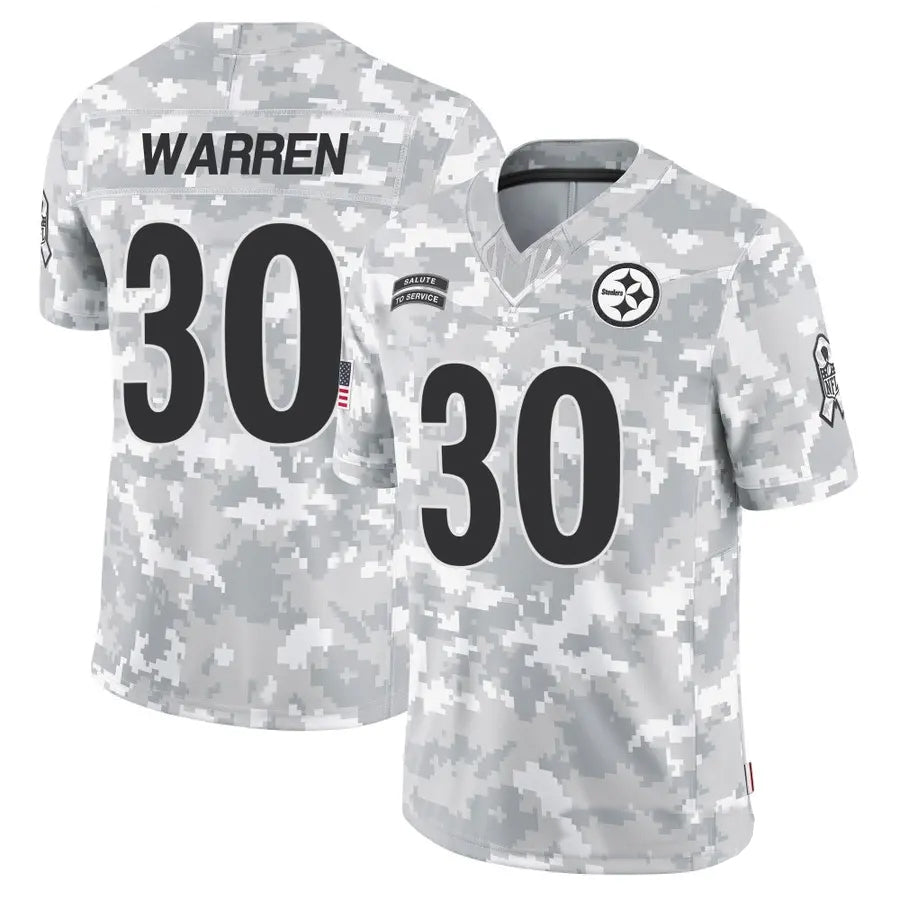 CAdoa P.Steelers #30 Jaylen Warren Player Arctic Camo Salute to Service Limited Stitched Jerseys
