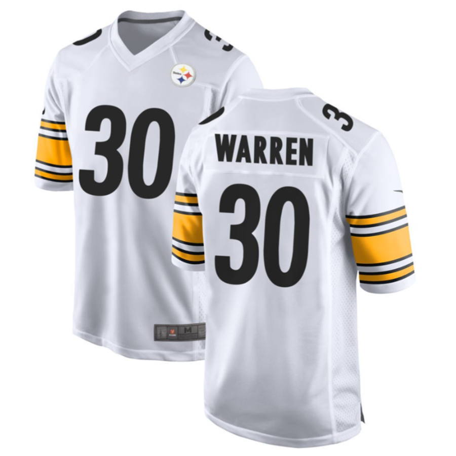 CAdoa P.Steelers #30 Jaylen Warren White Game American Stitched Jersey