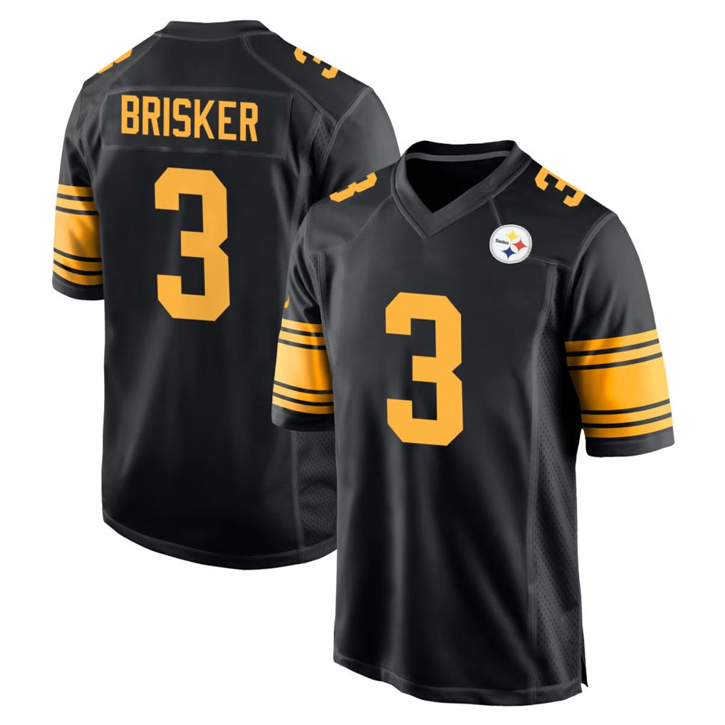 CAdoa P.Steelers #3 Jaquan Brisker Player Black Color Rush Home Game Stitched Jerseys