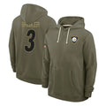 CAdoa P.Steelers #3 Jaquan Brisker Player Olive Salute to Service Pullover Hoodies Limited Stitched Jerseys