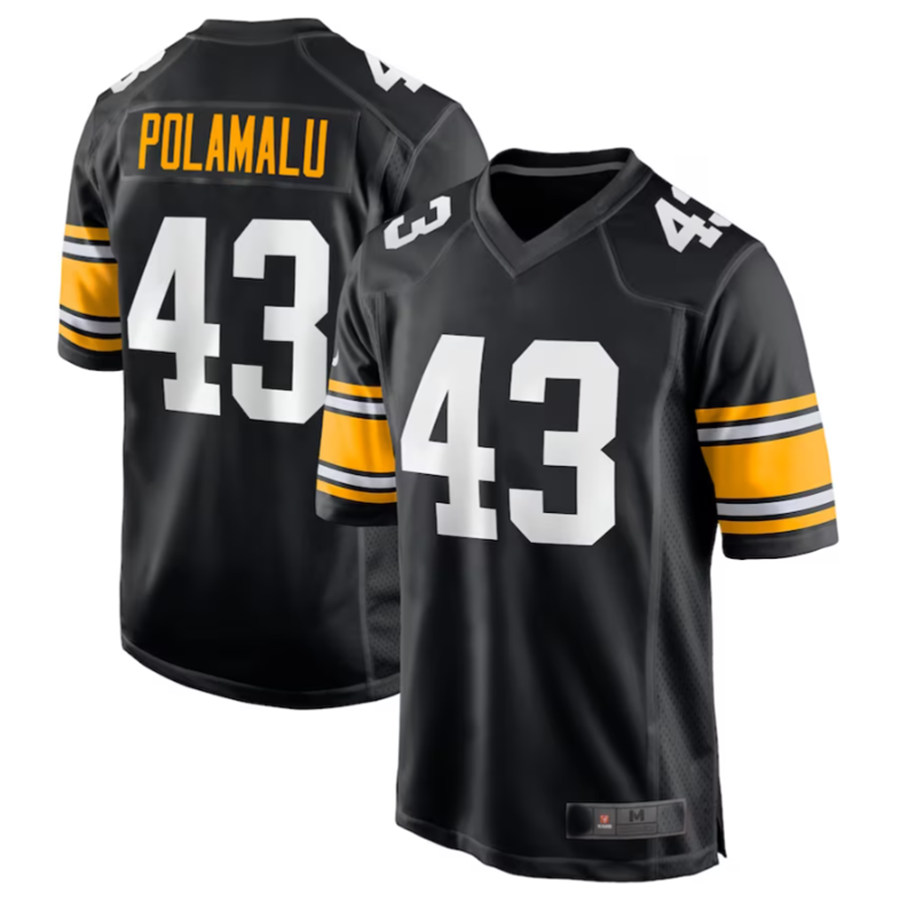 CAdoa P.Steelers #43 Troy Polamalu Black Retired Player Jersey American Stitched Jersey