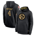 CAdoa P.Steelers #4 DK Metcalf Player Black Salute to Service Hoodies Limited Game Stitched Jerseys