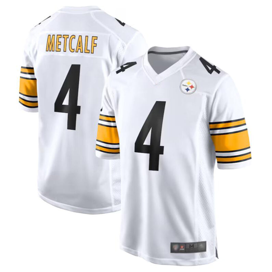 CAdoa P.Steelers #4 DK Metcalf Player White Game Replica Stitched Jerseys