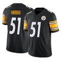 CAdoa P.Steelers #51 Nick Herbig Player Black Limited Vapor F.U.S.E. Home Game Stitched Jerseys