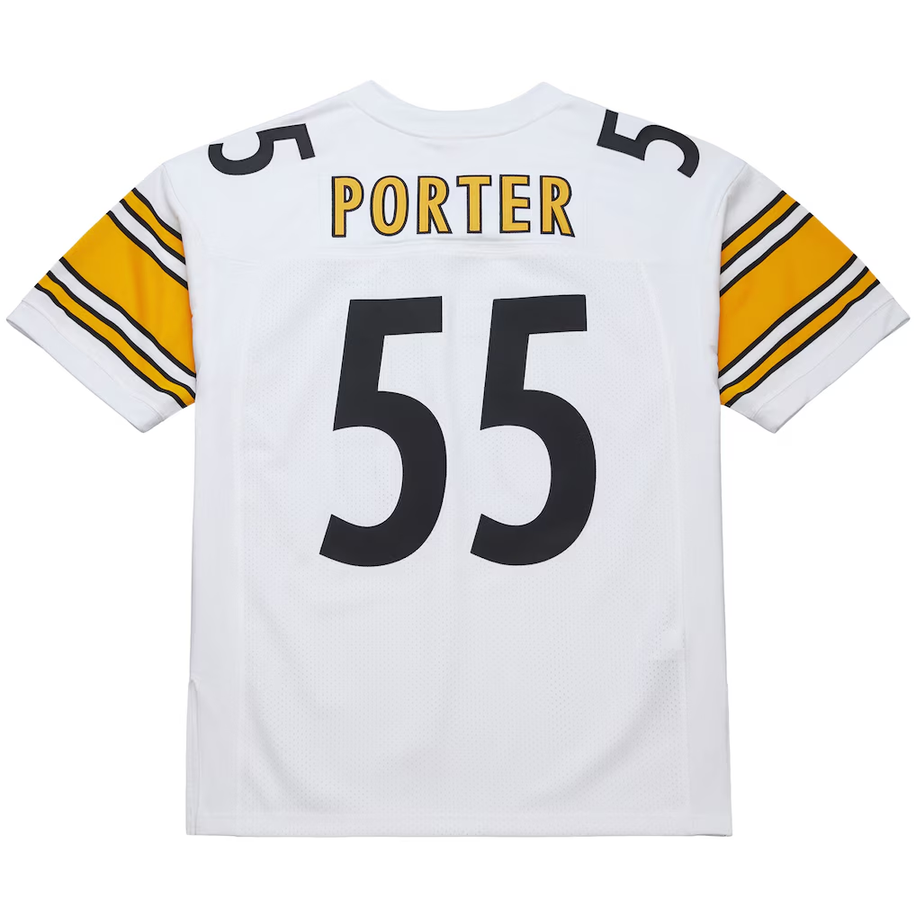 CAdoa P.Steelers #55 Joey Porter Mitchell & Ness White 2005 Authentic Throwback Retired Player Jersey Stitched Puhic