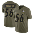 CAdoa P.Steelers #56 Alex Highsmith Player Olive 2025 Salute To Service Limited Home Game Stitched Jerseys