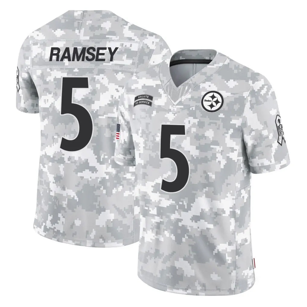 CAdoa P.Steelers #5 Jalen Ramsey Player Arctic Camo Limited Salute To Service Home Game Stitched Jerseys