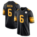 CAdoa P.Steelers #6 Patrick Queen Player Black Color Rush Home Game Stitched Jerseys